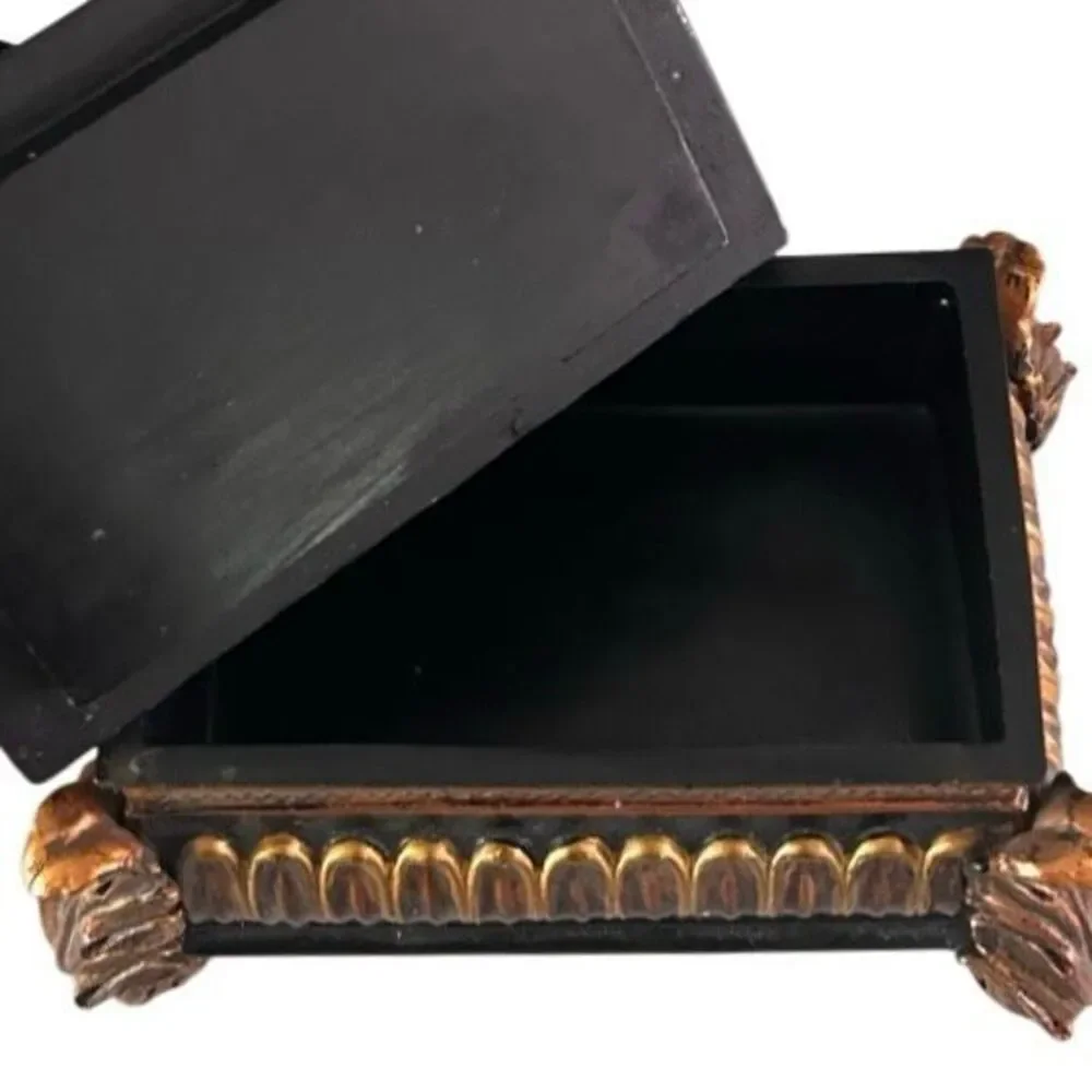 Wooden Trinket Jewelry Treasure Box 6.5